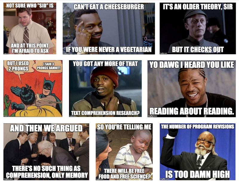 Meme collage advertising SidFest 2.0 to disguise AndyFest